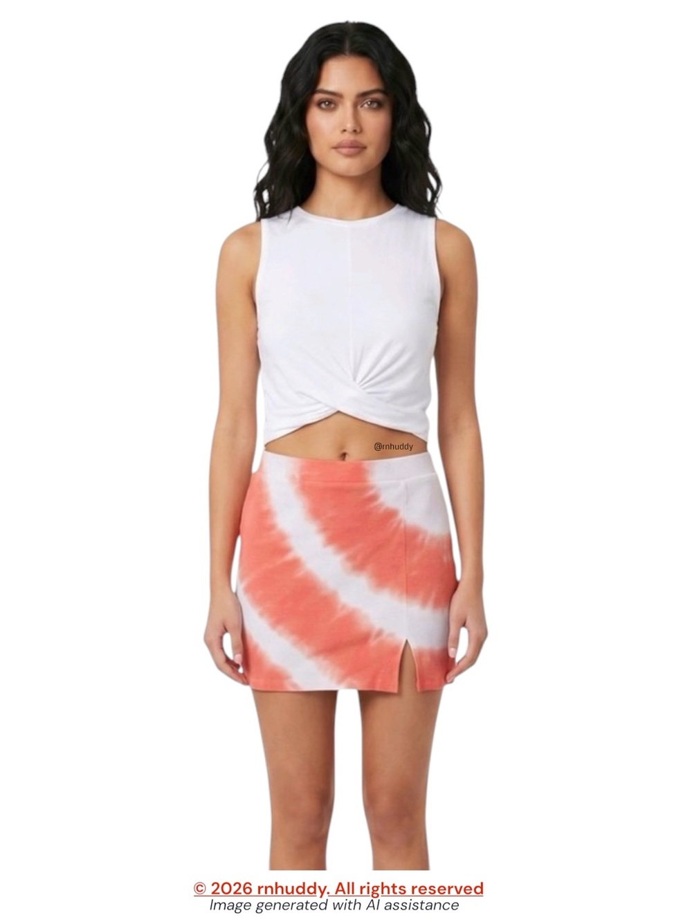 NWT Sundry M coral tie dye skort